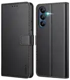 Ganbary Handyhülle für Samsung Galaxy A15 4G / A15 5G Hülle, Premium Leder Klapphülle [Kartenschlitzen] [Magnetverschluss] [Standfunktion] kompatibel mit Galaxy A15 Schutzhülle, Schwarz