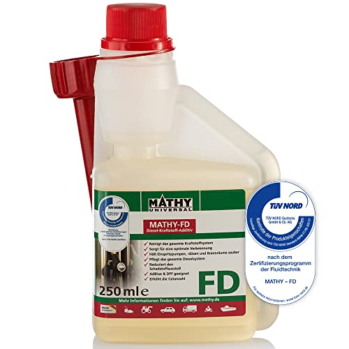 MATHY-FD Diesel-Pflege-Kraftstoffadditiv (250 ml) – hochwirksamer Diesel Systemreiniger - Kraftstoffstabilisator - Diesel Additiv - stetige Reinigung