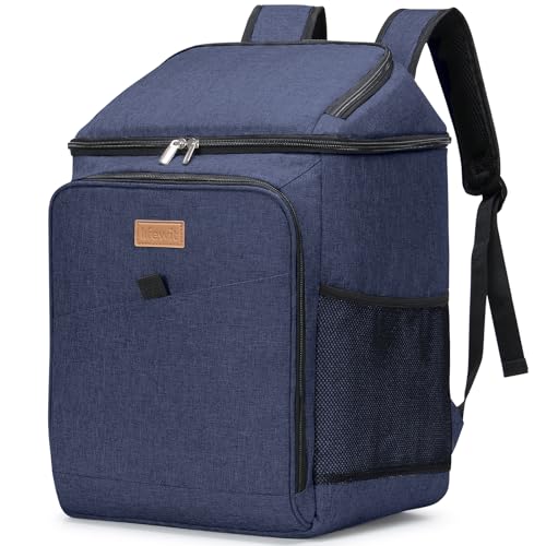 Lifewit 32L, 34 Dosen, isolierte Kühltasche, Große kühlrucksack, auslaufsichere tragbare Lunchtasche, weiche Kühlbox für Outdoor, Picknick, Strand, BBQ, Camping, Reisen, Familie, Dunkelblau