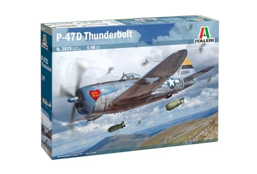 Italeri 2835 1:48 P-47D Thunderbolt (E.T.O.) - Modellbau, Bausatz, Standmodellbau, Basteln, Hobby, Kleben, Plastikbausatz, detailgetreu, Mehrfarbig, Geformte Farbe