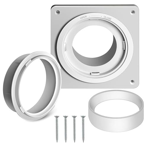 Trocknerentlüftungs-Wandplatte mit Schlauch, Drehverschluss, Trocknerentlüftungsanschluss-Set für Wand, Abluftentlüftung, Trockner, Kanalanschluss, Flansch
