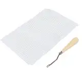 Tomotato Klarer Mesh Canvas Kit, 50x50cm Kunststoff DIY Teppichherstellung Canvas Blank Rug Hooking Mesh Canvas für Stickerei Handarbeiten