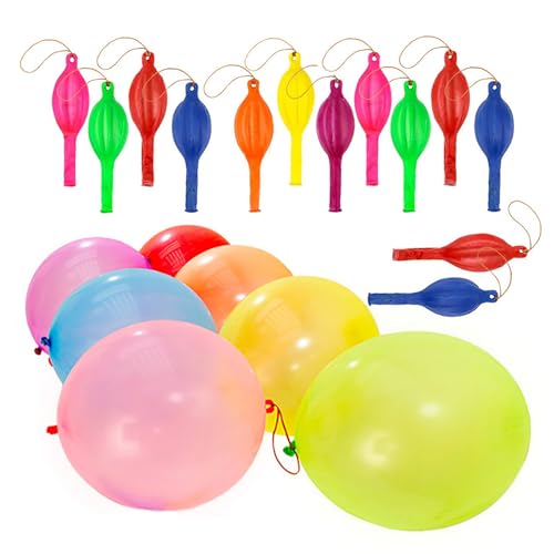 Fazvncv 10/20 Stück bunte Ballons, verdickt, Stanzballon, mit Gummibändern, Griff für Kinder