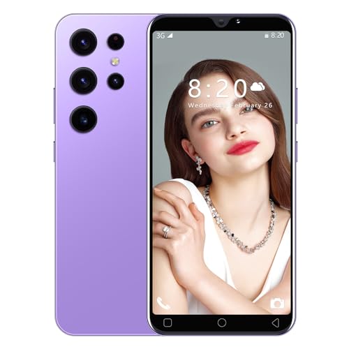 JoyHandy-J24Ultra Cheap Smartphone, 5.0'' Dual SIM Dual Camera, 16GB ROM 128GB Extension, Android 9.0, Face ID/WiFi/GPS 3G Mobile Phones (Purple)