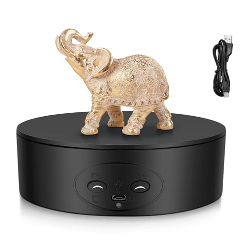 Elektrischer Drehteller 13CM, MINENICE 360° Richtung und Geschwindigkeit Mini Drehbarer Drehteller, 5KG Einstellbar Automatisch Drehteller Fotografie zur Präsentation von Produkten
