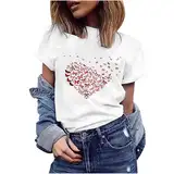 Tshirt Damen, Pullover Damen, Sportshirt Damen, Bluse Damen Elegant, Longshirt Damen, Longbluse Damen, Langarmshirt Damen, Blusenshirt Damen Baumwolle Shirts Sommer Tee Tops All-Match Sommershirts