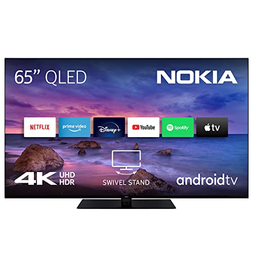 Nokia 65 Zoll (164 cm) QLED 4K UHD Fernseher Smart Android TV (HDR10, DVB-C/S2/T2, Netflix, Prime Video, Disney+) - QN65GV315ISW - 2023