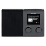 TechniSat TECHNIRADIO 4 IR – kompaktes Internetradio-Designradio (DAB+, UKW, Internet via WLAN, dimmbares Farbdisplay, Wecker, Equalizer, Programmspeicher, 3 W Monolautsprecher) schwarz/Silber