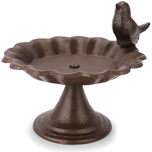 wildlife home Vogeltränke stehend I Kleine Vogeltränke Garten, Balkon I Vogelbad frostsicher aus Gusseisen, Wassertränke für Vögel, Wildvögel