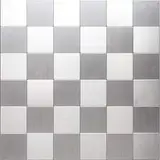 Mosaik Fliese selbstklebend Aluminium silber metall metall für WAND KÜCHE FLIESENSPIEGEL THEKENVERKLEIDUNG Mosaikmatte Mosaikplatte