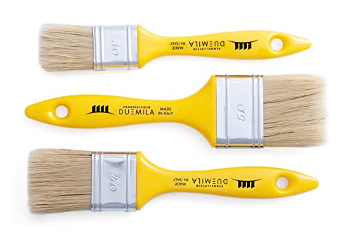 PENNELLIFICIO 2000 | Set mit 3 Pinseln, Malerpinsel, Kunststoffgriff, Pinsel-Set, für Wände, Zäune, Geländer, Holz, Größen 30-40-50 mm
