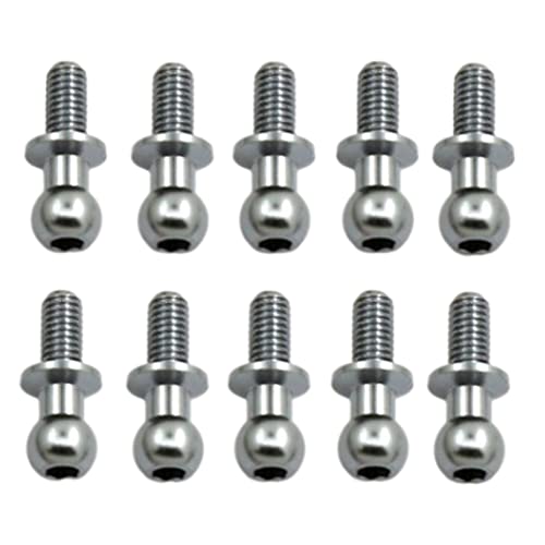 Cndiyald M3 Metall -Hex -Kugelkopfschrauben mit TT01 TT02 D5 1/10 RC -Driftauto -Ersatzteile 10pcs Grau kompatibel