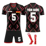 Personalisiert Trikot Jeder Name Nummer Team Logo 3 Teiliges Football Kit Benutzerdefiniert Fussball Trikot Set Fußball Jersey Personalised Fußballtrikot Männer Jungen Personalisierte Training Shirt