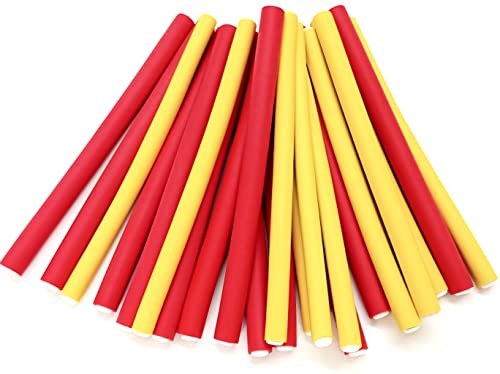 Papilotten - Flex-Wickler Set (von deutschem Friseurbedarf-Fachhändler!) - 24 Stck. gelb + rot - 10 + 12 mm Ø - (von deutschem Friseurbedarf-Fachhändler!)
