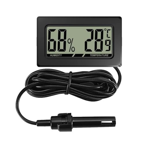 Reptilien Thermometer Hygrometer,Mini Digital Reptilien Temperatur Luftfeuchtigkeitsmesser Terrarium Wassertemperaturtest mit Sonde für Spinnen Skorpione Eidechsen Chamäleons Schlangen