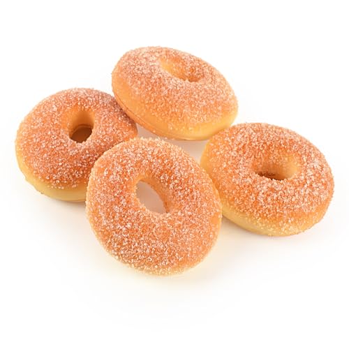 Luckforest Künstliche Donuts, 4 Stück, künstliche Donuts, realistische Brot-Lebensmittelmodelle für Zuhause, Küche, Brot, Laden, Display, Fotografie-Requisiten