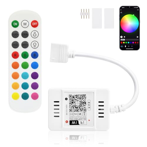 Wifi RGB Led Streifen Strip Kontroller Arbeitet mit Google Home Assistant/Alexa,Dimmer/Fernbedienung Arbeiten Controller DC12V-24V Für alle RGB led strip COB Band Lichtleiste