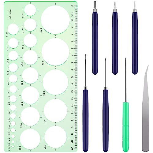 Bewudy 7Stück Paper Quilling Tools Slotted Kit, Quilting Tool mit Lineal, Papier-Quilling-Werkzeuge für Kunsthandwerk DIY Papierkartenherstellung Multifunktions-Quilling-Werkzeug-Set mit Schlitz