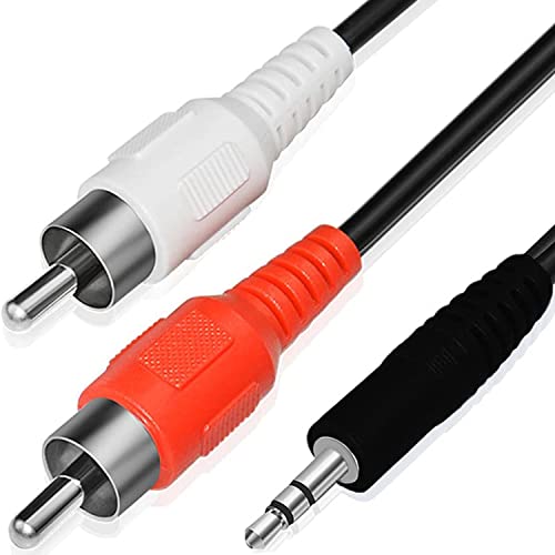 Retoo Aux Chinch, 3,5mm Klinke auf 2 x Cinch 150cm Lang, Cinch Stecker RCA (rot/weiß) auf 3,5mm für Hi-Fi, Stereo-Anlagen, Receiver, Audiogeräte, Cinch-Adapterkabel für Kopfhörerbuchsen, Y-Audiokabel