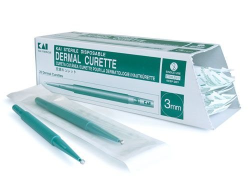 Kai Mk403 3.0 mm Durchmesser steril Einmalhandschuhe Curette (20 Stück)