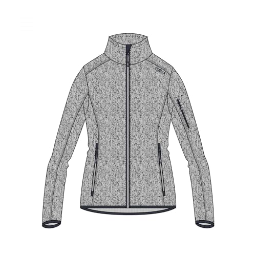 CMP Damen Strickjacke Knit-Tech Jacke, Gletscher-Zement, 44