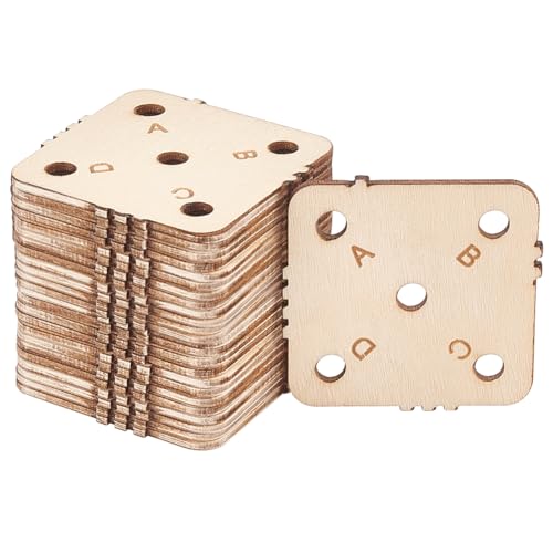 BENECREAT 24 Stück Quadratische Webkarten, 46,5x46,5mm 5 Löcher Handgemachte Webwerkzeuge für Webzubehör, Webtabletten, Webzubehör für Webstühle, Loch: 5mm