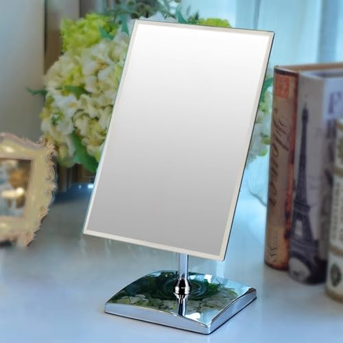 Haushalts-Kosmetikspiegel, quadratischer Spiegel mit klarer Abbildung, 360° verstellbar, geeignet für Brillengeschäfte, Schmuckläden, Hautpflege und Männer beim Rasieren(Spiegelgröße:33.5cm*18cm)