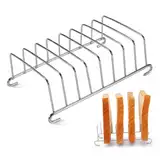 Budstfee 8 Slots Scheibe Toast Rack, Edelstahl -Brotkühlregal, 5,8 -Zoll -Rechteckbrotregal, wiederverwendbarer Toasthalter für Kitchen Restaurantgeschäft