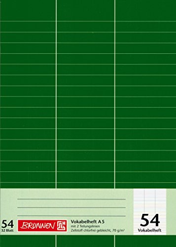 Vokabelheft BRUNNEN 32 Blatt/A4 - Lineatur 54 - liniert mit 3-Spalten