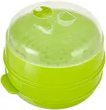InnovaGoods DOPPEL-DAMPFGARER FÜR MIKROWELLE, Polypropylen, Grün, 22 x 12/17 cm
