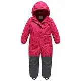 Hotgreenpepper Schneeanzug Baby Kinder Jungen Skianzug Mädchen Einteiliger Schneeanzüge Unisex Winterjacke mit Abnehmbarer Kapuze Wasserdicht Winddicht Ski Jacke&Skihose, Rosa, 122-128