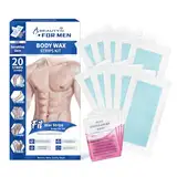 Beauty7 For Men Kaltwachsstreifen Männer Haarentfernung für den Körper Beine Achselhöhle für empfindliche Haut enthält 20 Wach streifen & 4 Reiniger Öl Tücher