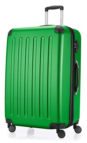 HAUPTSTADTKOFFER - SPREE - Großer Hartschalen-Koffer Trolley Rollkoffer Reisekoffer, 4 Doppel-Rollen, 75 cm, 119 L, Grün
