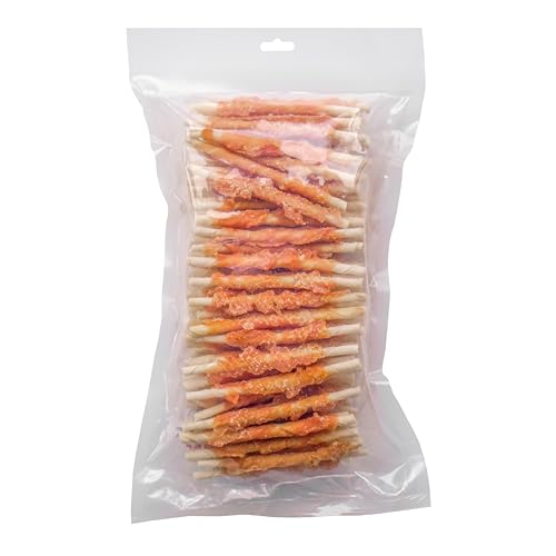 123... Hund dabei! - Hähnchenfilet Kaurolle 100 Stück - Kaustange mit Huhn - Hundesnack - Kaustangen für Hunde - Kaurollen für Hunde - Kaustange mit Hühnchen (900g (ca. 100 Stück))