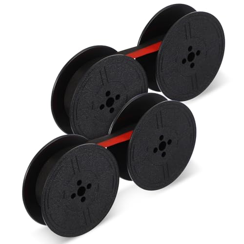 JIYIN 2 Stück Farbband Schreibmaschine, Nylon Schreibmaschinen Farbband Kompatibel Modellen DIN 2103 32755(Schwarz +Rot)