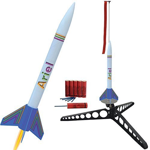 Raketenmodellbau Klima GmbH Ariel Modellrakete mit Umfangreichem Zubehör: Schnellbausatz komplett mit Startrampe, Treibsätzen und Schutzwatte! - Landung erfolgt mittels Fallschirm