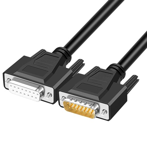 PENGLIN 3 Meters DB15 RS232 15 Poliger Serielles Verlängerungskabel,Stecker zu Buchse D-SUB 15 Pins Steckverbinder 28AWG(0.0804mm²)