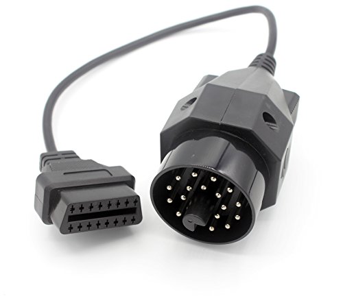 LoongGate Alte 20 Pin zu OBDII 16 Pin Adapter Stecker Kabel 4 Pin Pass Durch Für 1982-2001 E28 E30, E34, E36, E38, E39 (30 cm)