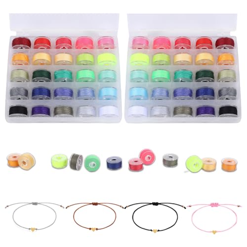 50 Rollen Nähgarn für Nähmaschine, Nähgarn Set mit Unterfadenspulen, Spulen Nähmaschine & Nähzeug, 50 Farben Stickgarn für Stickmaschine, Ideal für Anfänger & Kinder