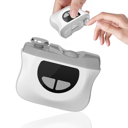 Elektrischer Nagelknipser, 3 in 1 Automatisch Schneidend und Schleifend + Aufbewahrung von Nagelresten, 3 Geschwindigkeiten Nagelschneider mit LED Licht für Babys, Kinder, Erwachsene Und Senioren