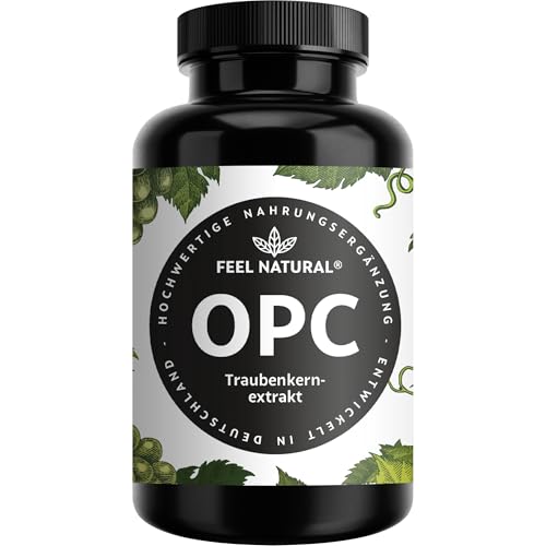 OPC Traubenkernextrakt – 240 Kapseln mit 1000mg OPC Extrakt – Höchster OPC Gehalt nach HPLC – aus französischen Weintrauben – Vegan, hochdosiert, in Deutschland produziert