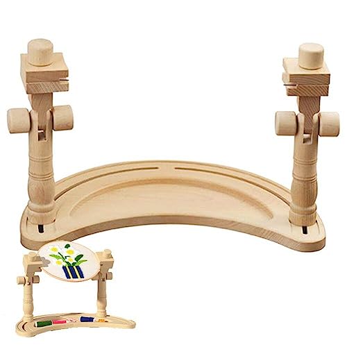 Lipfer Retro -Stil Rotierende Hölzerne Nadel Arbeitstisch Rack Stickstiche Rotieren Nähhalter Rotieren