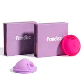 femdisc Menstruationsscheibe mit Lasche | wiederverwendbar | 12 Stunden Schutz | händefreies Entleeren | aus medizinischem Silikon | für jede Periode (Regular & Small, Rosa & Lila)