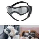 Voarge Hundebrille, UV-Schutz, Hundesonnenbrille, Haustierbrille, Sonnenbrille, verstellbar, lockere Passform, schwarz, S (M)