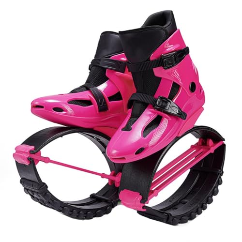 EvikoO Springschuhe Känguru-Bounce-Schuhe | Übungs-Fitnessstiefel | Workout-Sprünge Für Damen Und Herren| rutschfeste/verstellbare Springschuhe (Color : Black+pink, Size : Large)