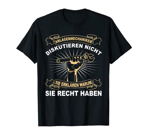 Herren Anlagenmechaniker Installateur Sanitärinstallateur Klempner T-Shirt