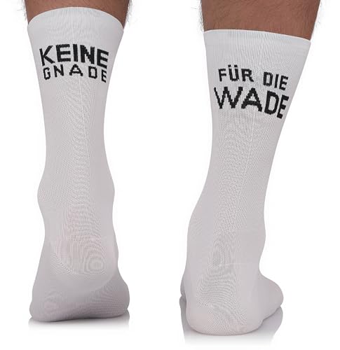 TODO Fahrradsocken Herren und Damen. Atmungsaktive Rennrad Socken. Motiv Fahrrad-Socken Herren, Radsocken Herren (Keine Gnade, 43-46)