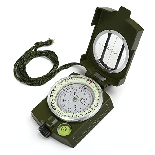 GWHOLE Kompass Militär Marschkompass mit Tasche für Camping, Wanderung, deutsche Anleitung