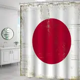 Yelolyio Duschvorhang mit japanischer Nationalflagge im Vintage-Stil, 183 x 190 cm, mit Haken, wasserdichte Badewannen, lustige Badezimmer-Dekoration, moderne Badezimmer-Duschvorhang-Sets