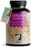 L-Arginin 360 Kapseln vegan - mit 6000 mg L-Arginin aus pflanzlicher Fermentation (davon 6000mg reines L-Arginin) je Tagesdosis - Ohne Zusätze - laborgeprüft mit Zertifikat - 100% vegan